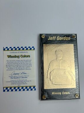 1999 Jeff Gordon Winning Colors 22kt Gold Card Sam Bass Hamilton Collection New